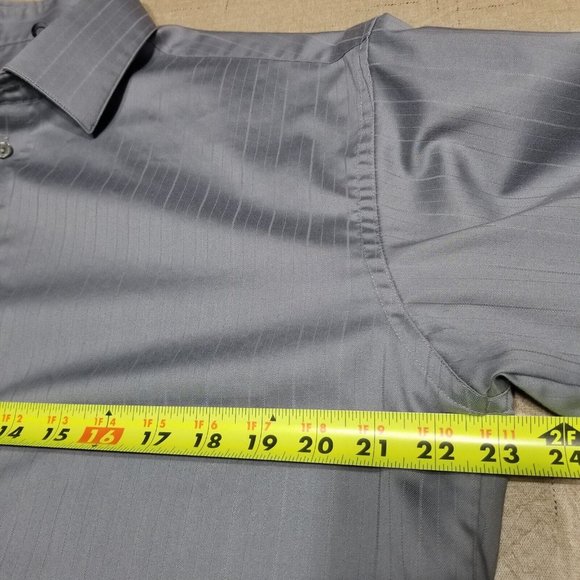 Kenneth Cole Reaction Men’s Size 16 34/35 Gray Long Sleeve Button Up Dress Shirt - Picture 10 of 12